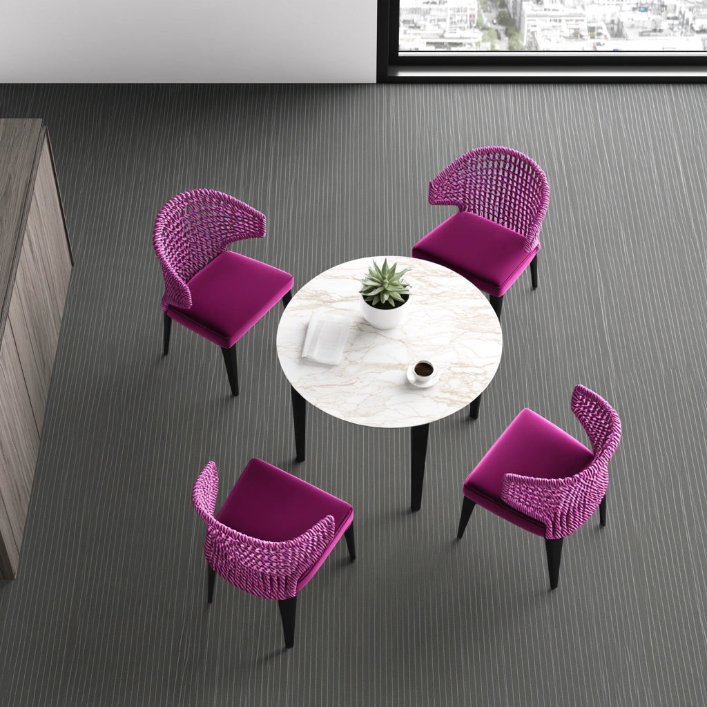 Eetkamerset met tafel en stoelen, kleur grijs