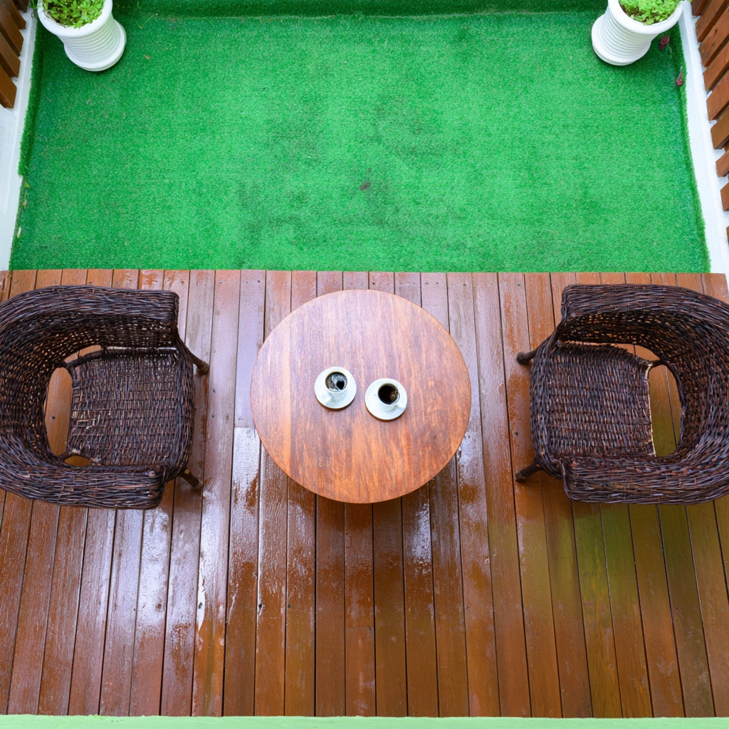 Tuinset met tafel en stoelen, kleur bruin