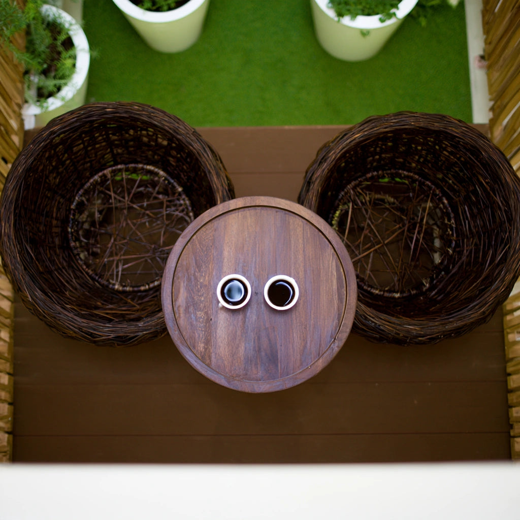 Tuinset met tafel en stoelen, kleur bruin