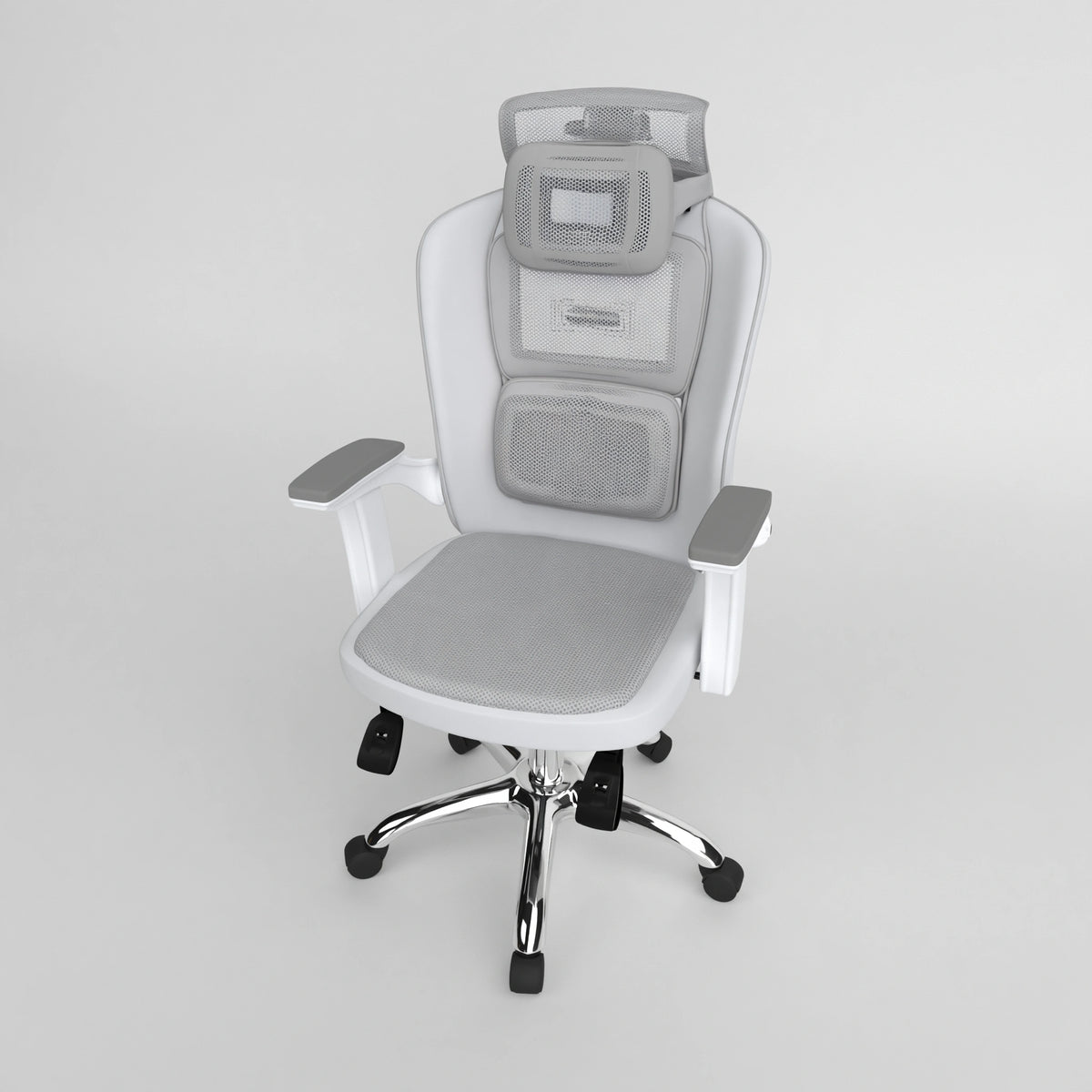 Ergonomische bureaustoel met ademende netbekleding, kleur lichtgrijs