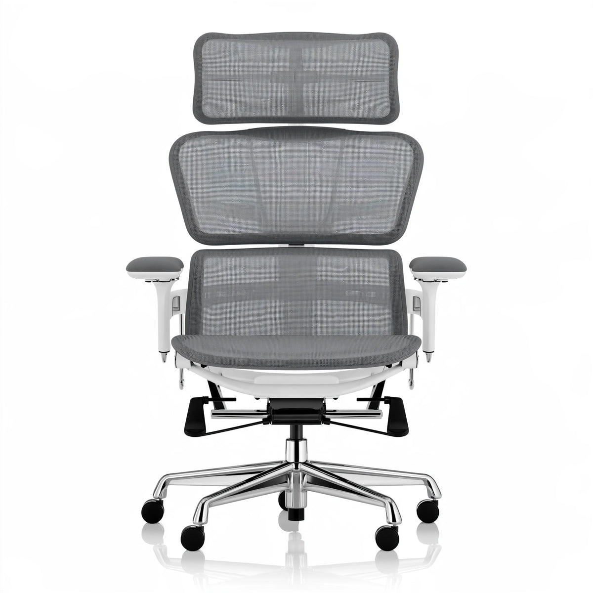 Ergonomische bureaustoel met ademende netbekleding, kleur lichtgrijs